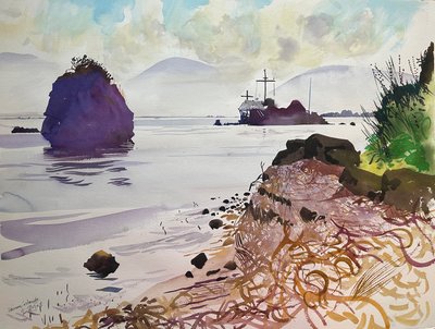 Jooniansaaret, 2008 (akvarelli) tekijältä Simon Fletcher