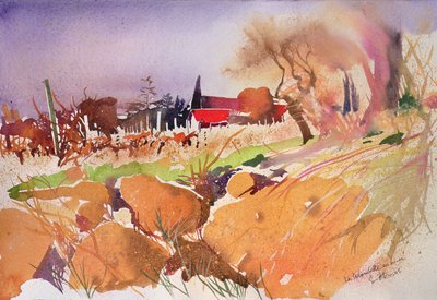La colombette en hiver, Ranska, 2004 (akvarelli) tekijältä Simon Fletcher