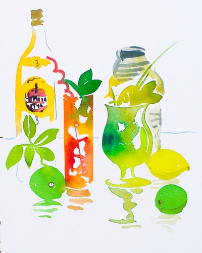Mojito  Cuba Libre, 2016 (akvarelli) tekijältä Simon Fletcher