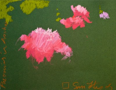 Pionit Aschauissa (pastelli paperille) tekijältä Simon Fletcher