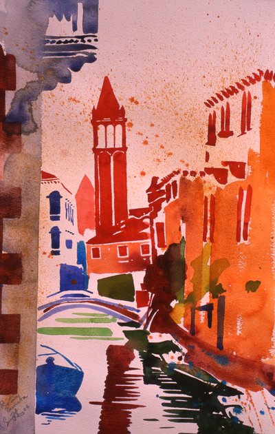 Rio San Barnaba, 2006 (akvarelli paperille) tekijältä Simon Fletcher