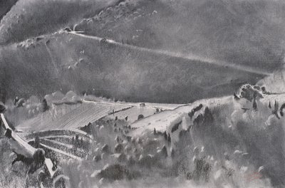 The High Road, 2001 (pastelli ja sekatekniikka paperille) tekijältä Simon Fletcher