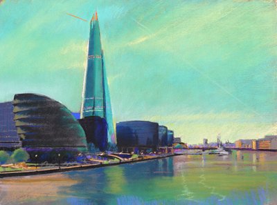 The Shard Tower Bridgeltä, 2015 (pastelli) tekijältä Simon Fletcher