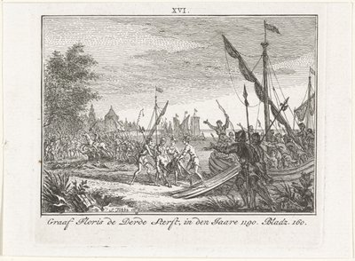 Hollantilaisen Floris III:n kuolema Antiokiassa, 1784 tekijältä Simon Fokke