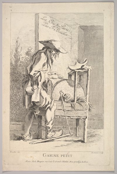 Etukappale: Gaigne Petit, Le Cris de Paris The Cries of Paris, levy 1, 1700-luku. tekijältä Simon Francois Ravenet