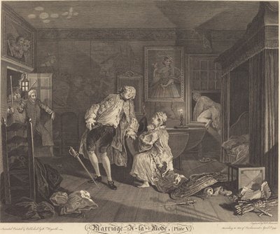 Matrimoni a la Mode: pl.5finnish tekijältä Simon Francois Ravenet I after William Hogarth