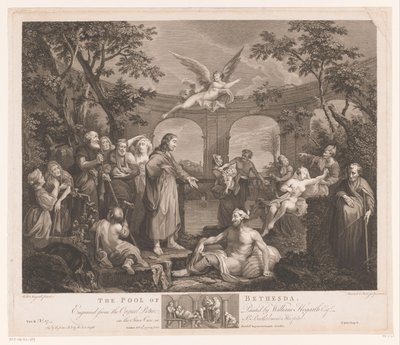 Kristus parantaa Betesdan sairaita The Pool of Bethesda (otsikko esineessä) tekijältä Simon François Ravenet (le vieux)