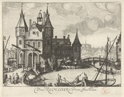 Näkymä Amsterdamin Ensimmäiselle Regulierspoort-portille tekijältä Simon Frisius