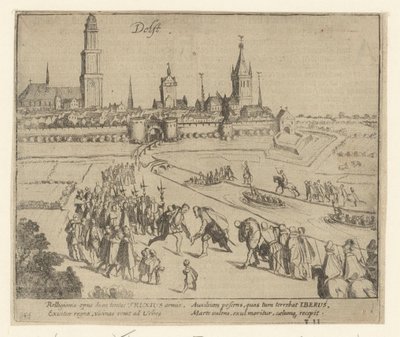 Truchsess otetaan vastaan Delftissä, 1584 tekijältä Simon Frisius