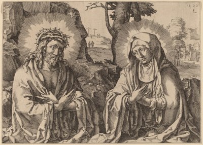 Vapahtaja ja Neitsyt tekijältä Simon Frisius after Lucas van Leyden