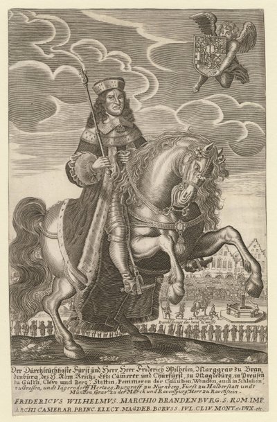 Frederic-Guillaume Ier de Brandebourg - (Frederic Guillaume) Muotokuva Frederick Williamista (1620-1688), Brandenburgin vaaliruhtinas, Preussin herttua - Grimm, Simon (toimii noin 1680) - 1680 - Kuparikaiverrus - 29,4x18,9 Yksityinen kokoelma tekijältä Simon Grimm