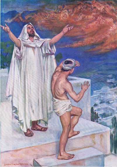 Elisas Heavenly puolustajat, Thomas Nelsonin julkaisemasta Raamatun kuvakirjasta, n. 1950 tekijältä Simon Harmon Vedder