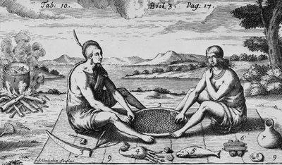 Mies ja hänen vaimonsa päivällisellä, 1705 tekijältä Simon II Gribelin