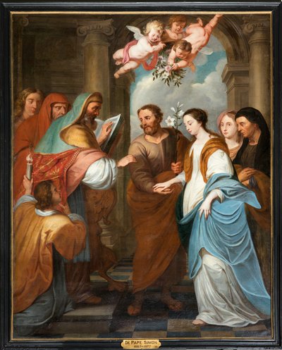Seurakuntakirkko (Parochiekerk Sint-Eligius). Simon de Pape. 3 Neitsyen kihlaukset. 17. vuosisata. tekijältä Simon II de Pape
