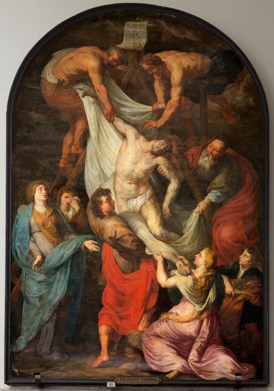 Seurakuntakirkko (Sint-Walburgakerk). Maalaus "Ristin laskeutuminen". Simon de Pape. Kopioi PPRubensiin. 1700-luvun puoliväli. tekijältä Simon II de Pape
