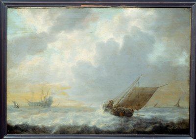 Laivasto. Simon De Vliegerin maalaus tekijältä Simon Jacobsz. Vlieger