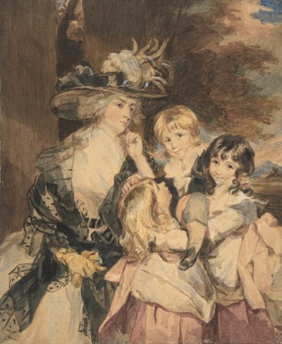 Lady Smith ja hänen lapsensa, 1800-1872. tekijältä Simon Jacques Rochard