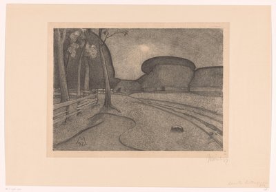 Maisema maatilan kanssa Ilta (alkuperäinen nimi) tekijältä Simon Moulijn (signed by artist)