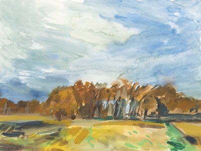 Richmondin puisto, 2018 (vesiväri paperille) tekijältä Simon Neville