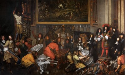 Ludvig XIV vierailee Manufacture des Gobelinsissa 15. lokakuuta 1667 tekijältä Simon Renard de Saint Andre