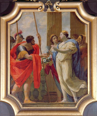 Polydamne antaa Menelaokselle ja Helenalle lääkkeet Enula Campana ja Moly. tekijältä Simon Vouet