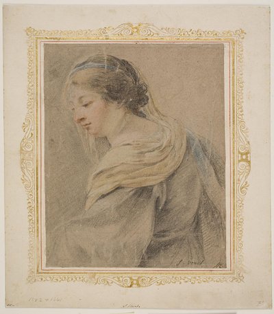 Tutkimus naisesta "Madonna ja lapsi" tekijältä Simon Vouet