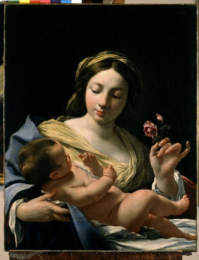 Neitsyt ja Jeesus-lapsi (öljy kankaalle) tekijältä Simon Vouet