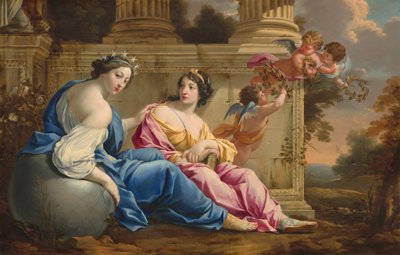 Muses Urania ja Calliope tekijältä Simon Vouet and Studio