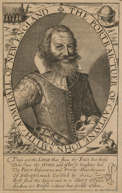 John Smith (1579/80-1631), noin 1617 (kaiverrus). tekijältä Simon de (after) Passe