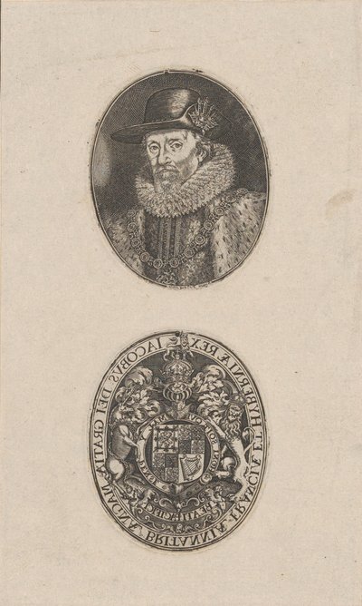 James I, Englannin kuningas, n. 1616. tekijältä Simon de Passe
