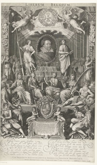 Frederick Henry uskonnon ja vapauden suojelijana, 1628 Liberum Belgium (otsikko esineessä) tekijältä Simon van de Passe