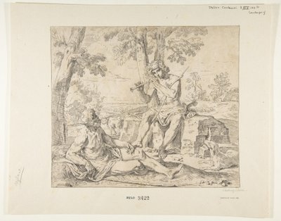 Mercury ja Argus, noin 1630-1648. tekijältä Simone Cantarini
