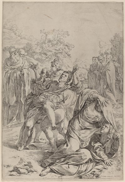 Pyhä Benedictus parantaa riivattuja tekijältä Simone Cantarini after Lodovico Carracci