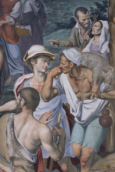 Paimenten palvonta, 1578-82 (yksityiskohta numerosta 3497111) tekijältä Simone Veneziano Peterzano