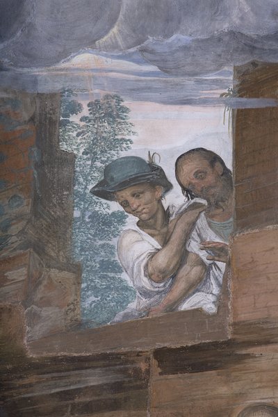 Paimenten palvonta, 1578-82 (yksityiskohta numerosta 3497111) tekijältä Simone Veneziano Peterzano