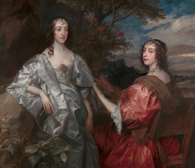 Katherine, Chesterfieldin kreivitär ja Lucy, Huntingdonin kreivitär tekijältä Sir Anthony Van Dyck, and studio