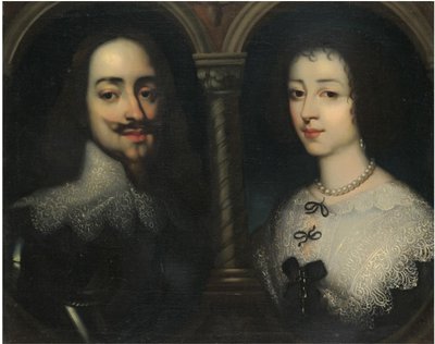 Kaksoismuotokuva kuningas Kaarle I:stä ja kuningatar Henrietta Mariasta tekijältä Sir Anthony van, Dyck