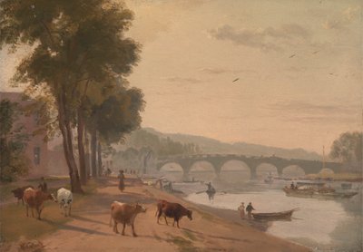 Näkymä Richmond Bridgelle, Thamesilla tekijältä Sir Augustus Wall Callcott