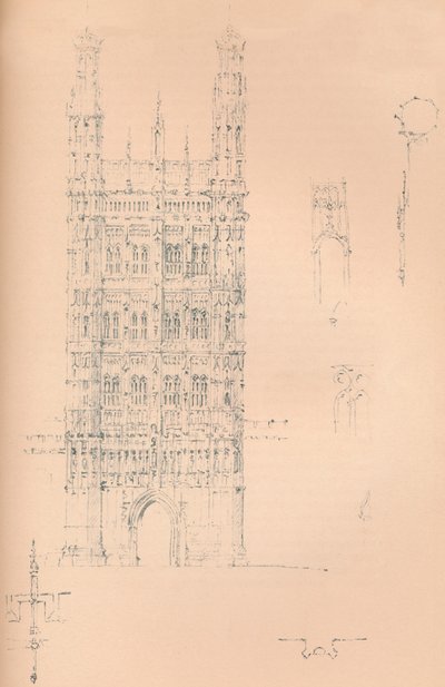 "Victoria Tower, Westminster", c1837 1904 tekijältä Sir Charles Barry