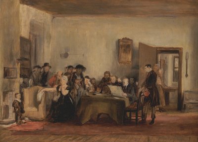 Luonnos testamentin lukemiseen tekijältä Sir David Wilkie
