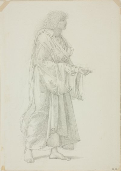 Draped seisova miesfiguuri tekijältä Sir Edward Burne Jones