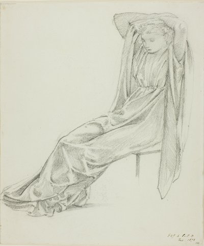 Istuva naishahmo tekijältä Sir Edward Burne Jones
