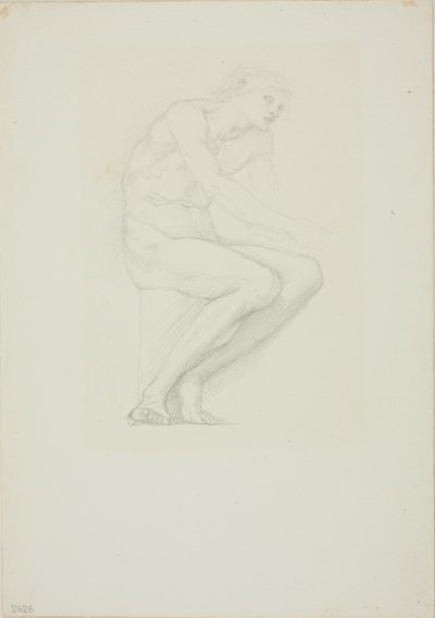 Istuva alaston mies tekijältä Sir Edward Burne Jones