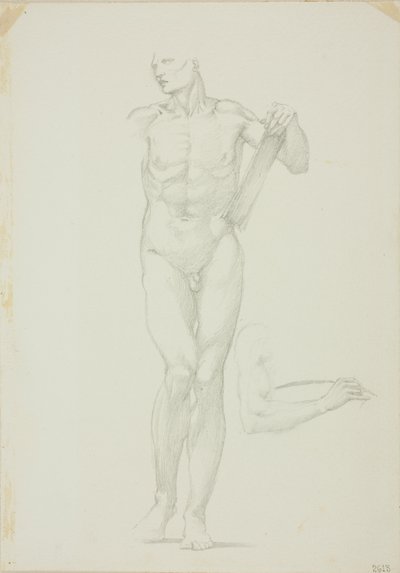 Pysyvä mies tabletin kanssa; erillinen luonnos oikeasta kädestä tekijältä Sir Edward Burne Jones