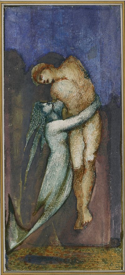 merenneito ja hukkunut merimies neljäkymmentäkahdeksan piirustuksen albumista, c1853-1898 tekijältä Sir Edward Coley Burne Jones