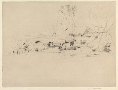 Old Mill on the Wandle, Mitcham tekijältä Sir Frank Short