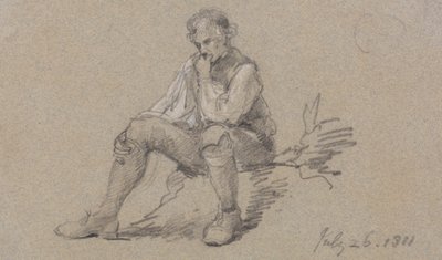 Mies istuu tekijältä Sir George Howland Beaumont seventh Baronet