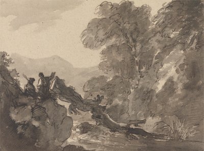 Romanttinen maisema tekijältä Sir George Howland Beaumont seventh Baronet