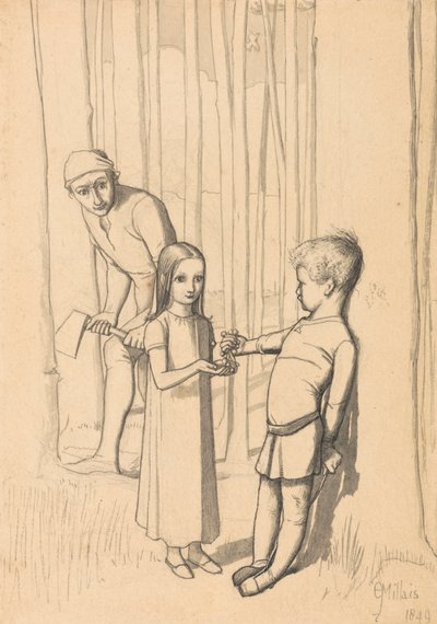 Estudo para a Filha do Lenhadorfinlandês tekijältä Sir John Everett Millais