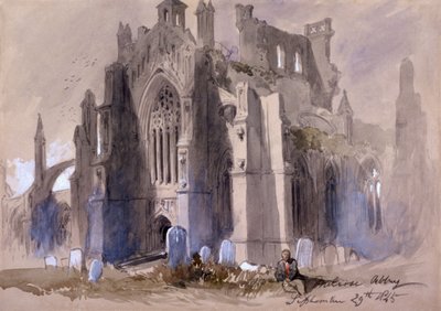 "Melrose Abbey", 1845 tekijältä Sir John Gilbert